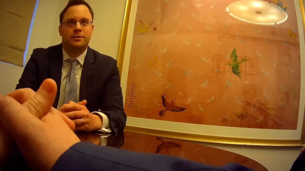 Philip Davies is approached by a reporter from The Times, purporting to be a businessman