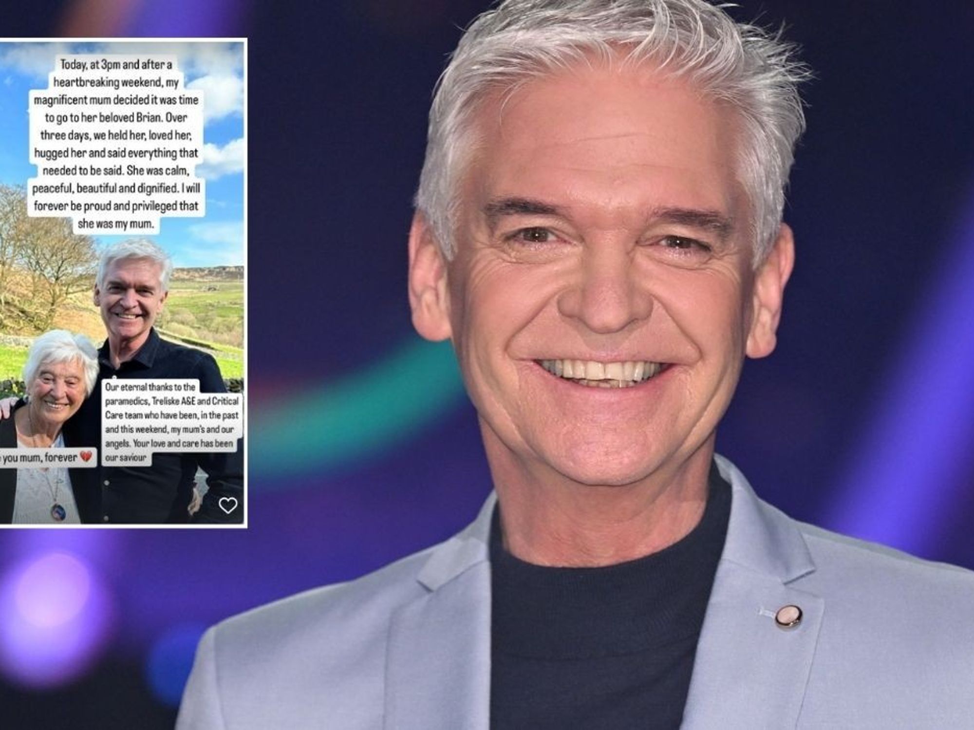 Phillip Schofield and his mother