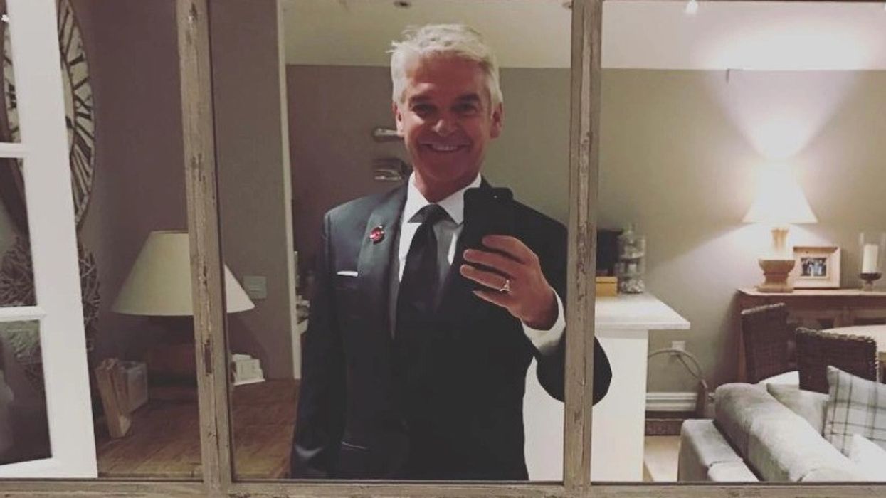 Phillip Schofield selfie in black suit