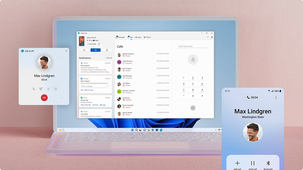 Phone Link displayed on Windows 11 PC
