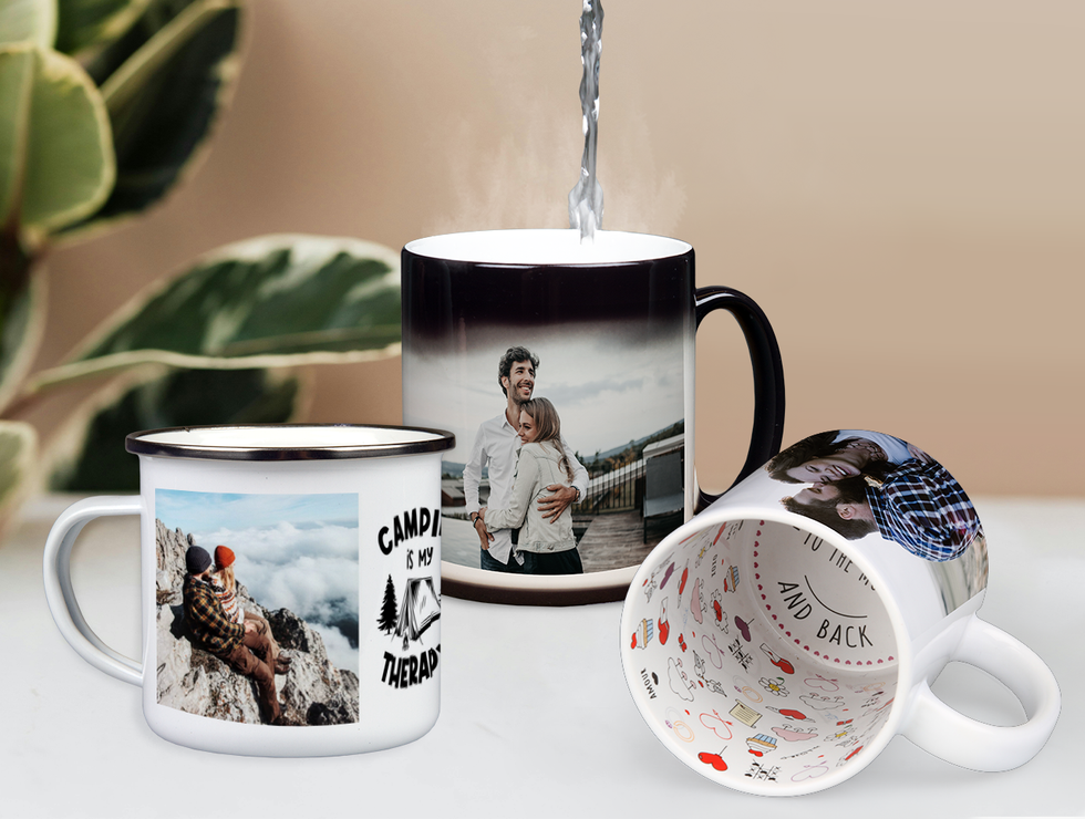 Photos printed on mugs