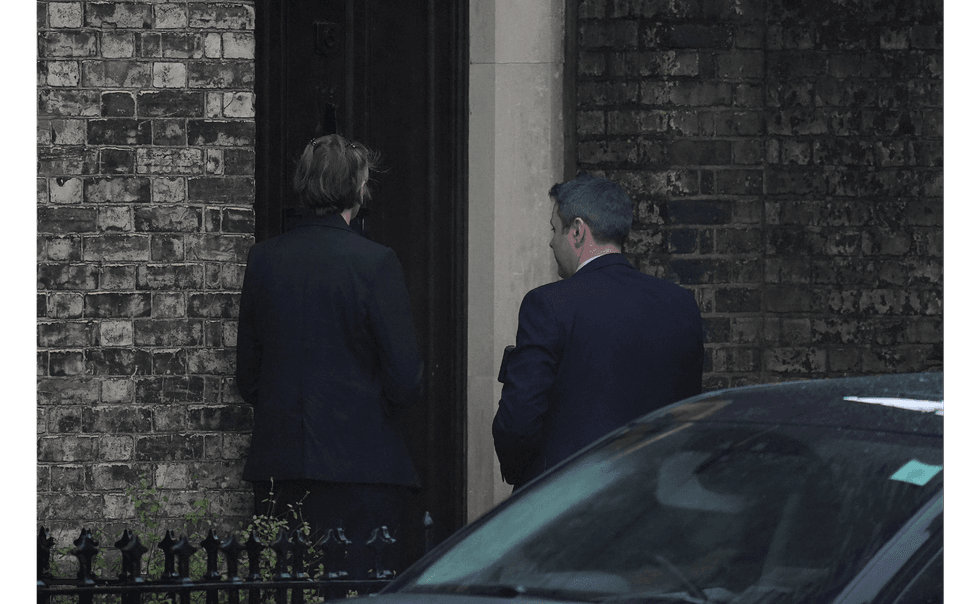 Photos taken outside Lord Mandelson's Regent's Park home appeared to show two police officers entering the property earlier this afternoon