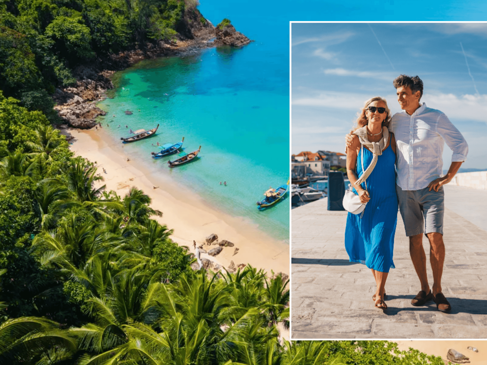 Phuket beach, Thailand / couple in Italy