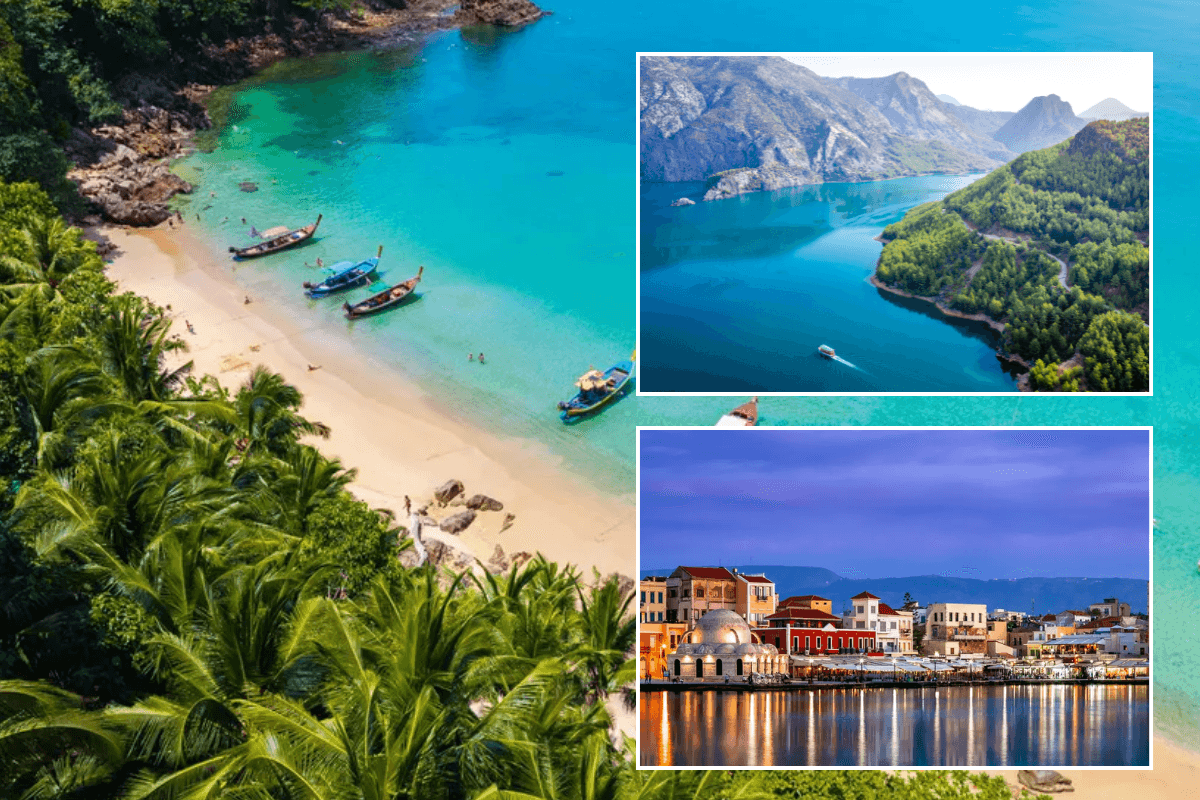 Phuket Thailand / Alanya Taurus Mountains and turquoise water of the lake. Manavgat, Turkey, Antalya / Chiana, Crete