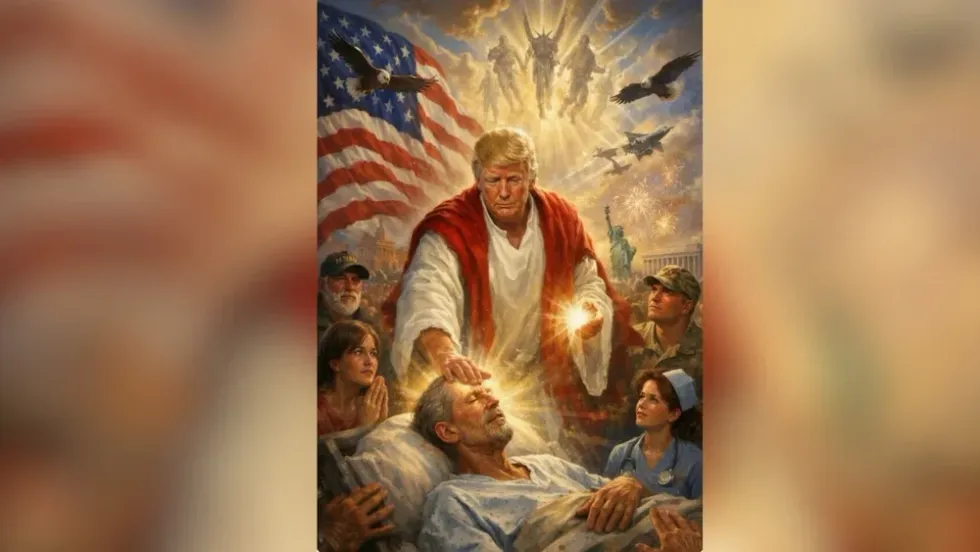 Picture of Donald Trump as Jesus Christ