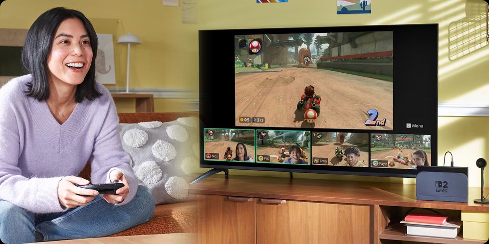 picture showing the nintendo switch 2 gamechat feature in action with a camera recording your reactions in real-time