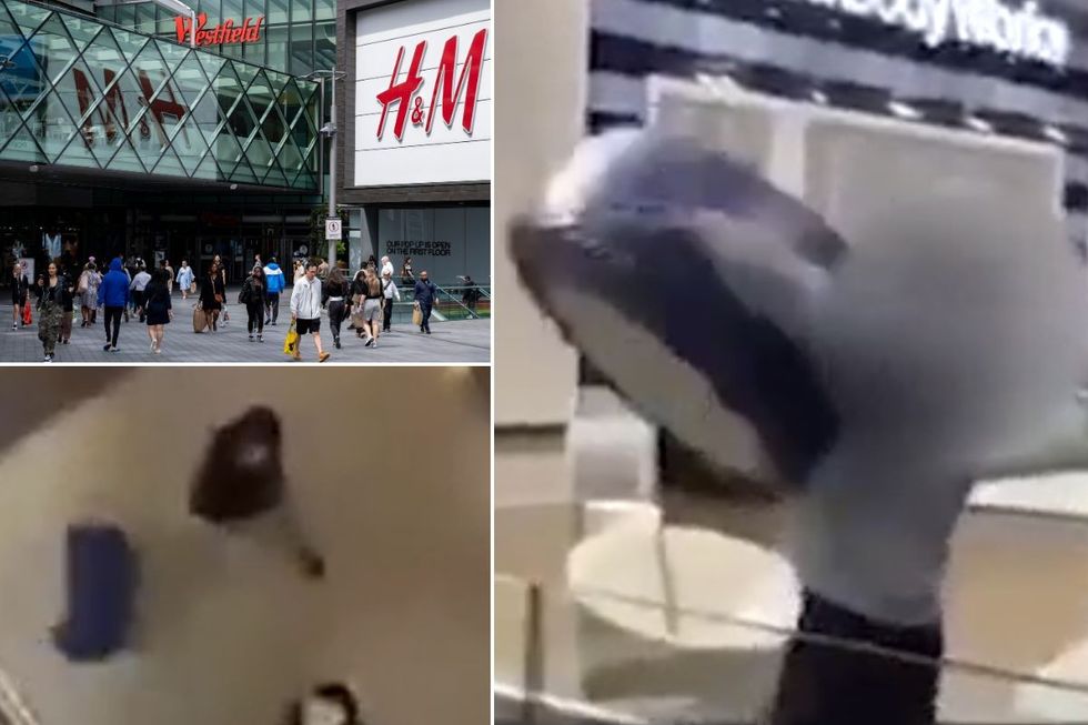 Pictures from the incident at Stratford and a stock image of the shopping centre