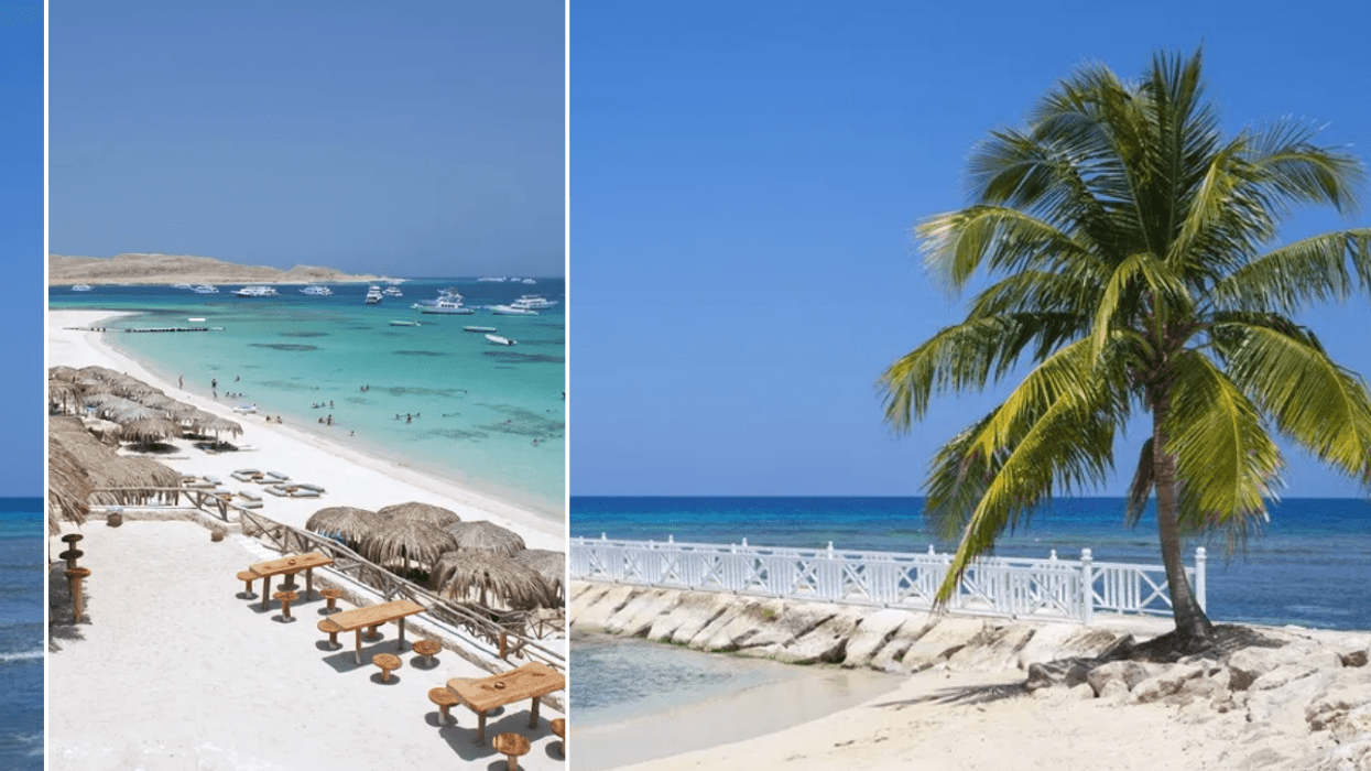 Pictures of beaches at Hurghada, Red Sea, Egypt and Montego Bay in Jamaica