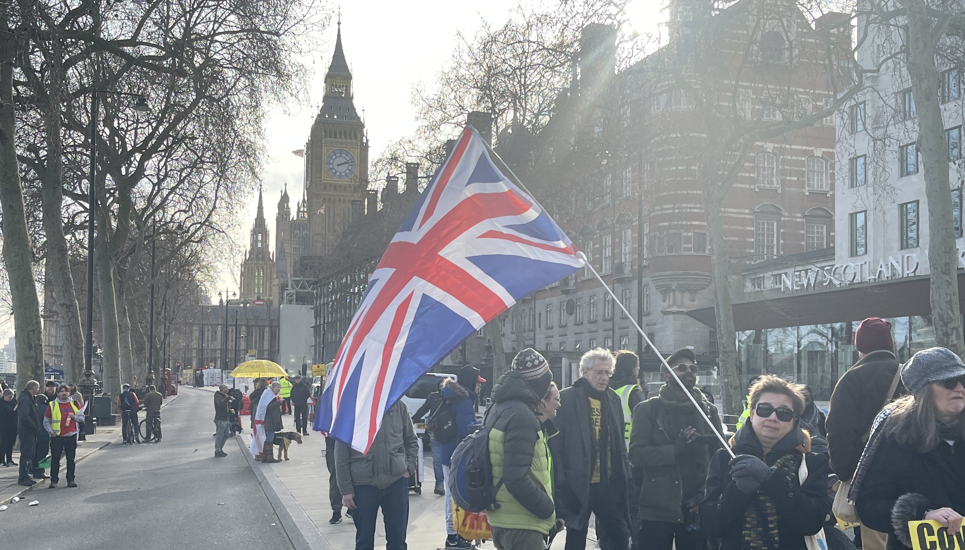 Piers Corbyn joined UK Freedom Convoy protesters