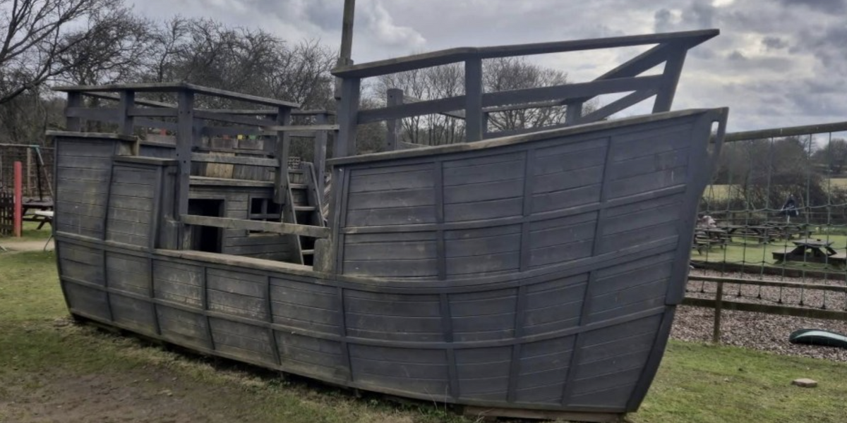 NextImg:Council row erupts after huge pirate ship erected in garden as supporters vow to 'tie themselves' to enormous vessel