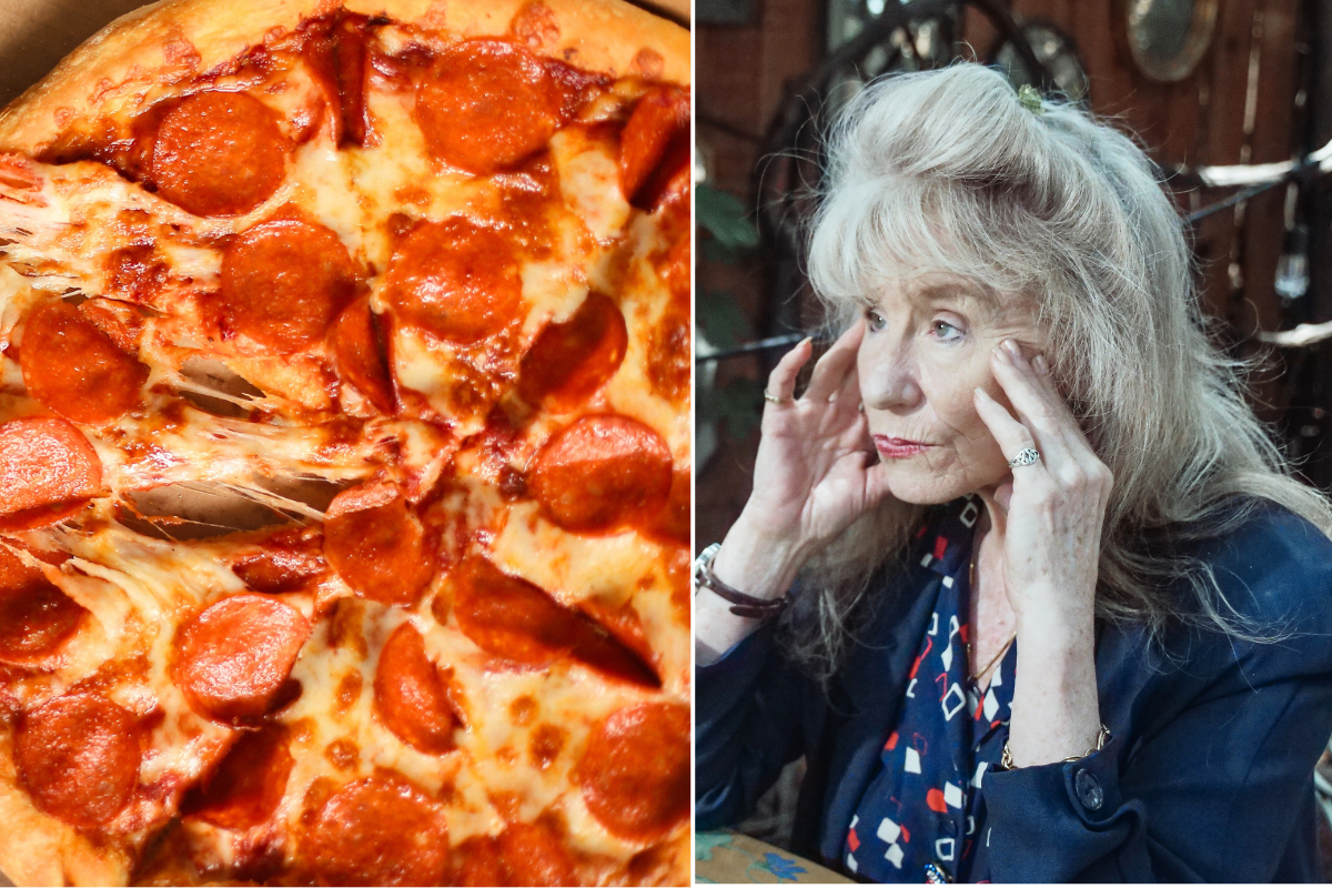 Pizza and woman with dementia