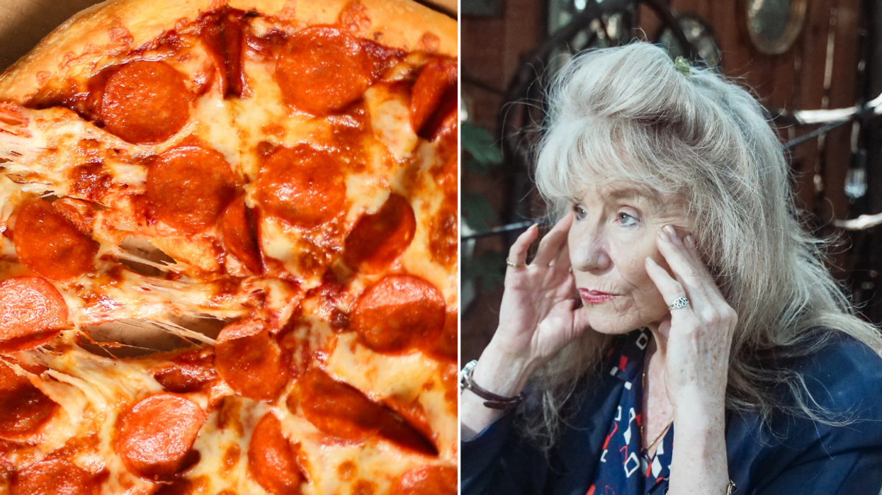 Pizza and woman with dementia