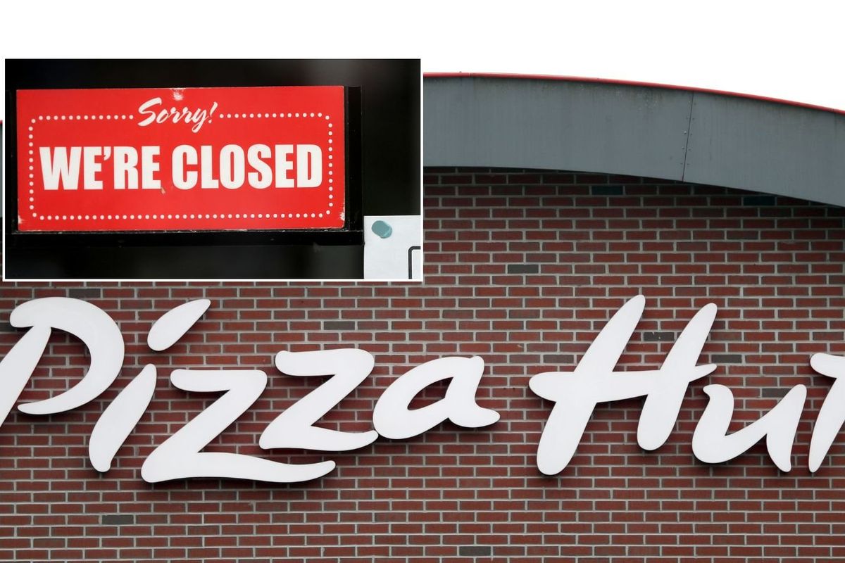 Pizza Hut restaurant and closed sign