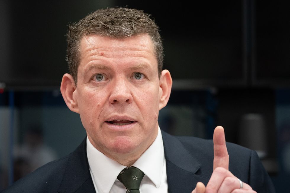 Plaid Cymru leader Rhun ap Iorwerth speaks during a press conference at Ty Hywel in Cardiff