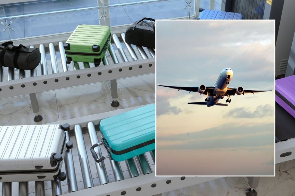 plane and luggage