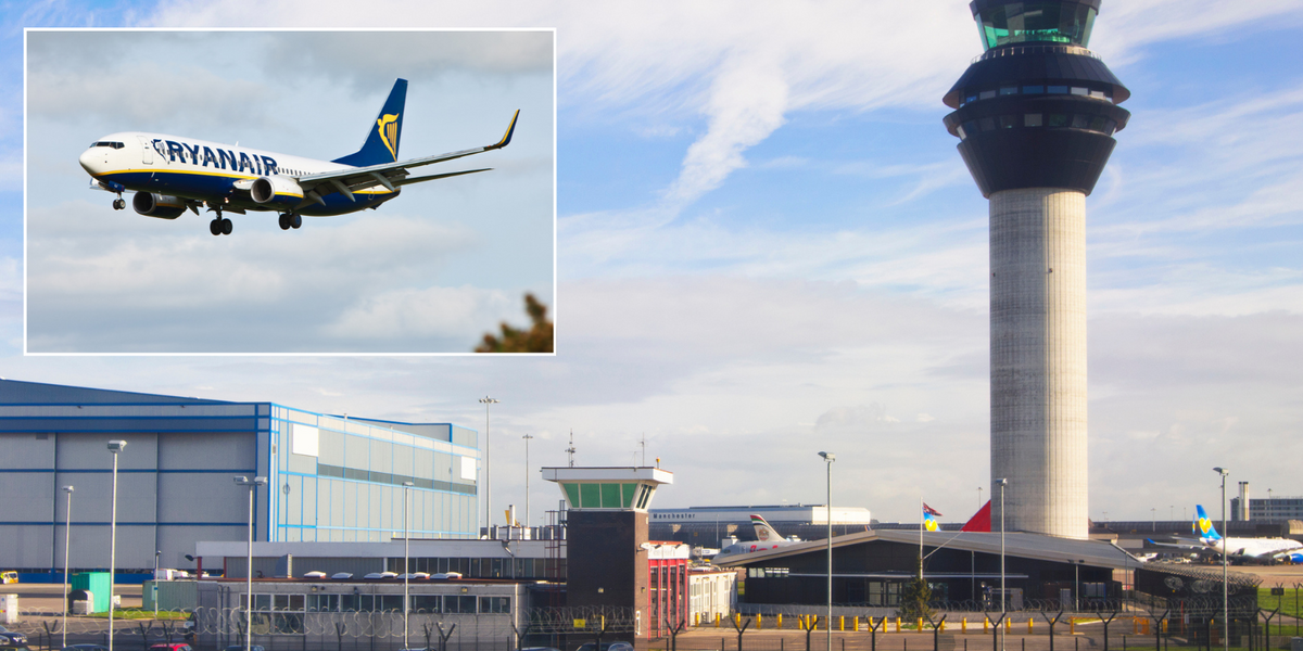 NextImg:Ryanair plane swarmed by fire crews after emergency landing at Manchester Airport just one hour after take-off
