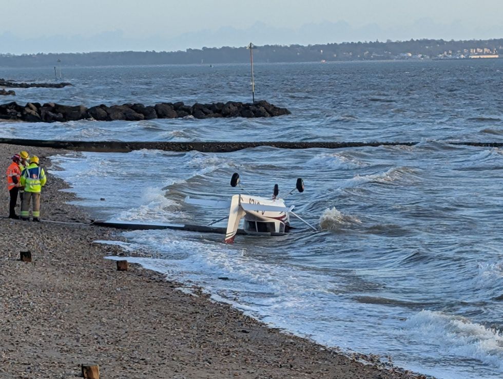 Plane crash on Lee-on-the-Solent beach