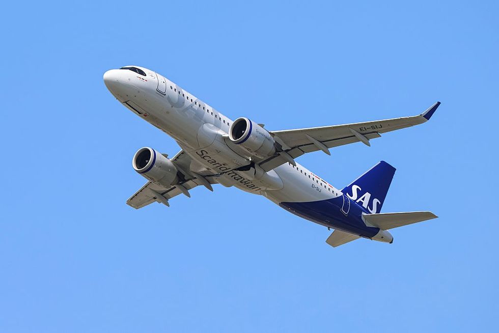 Plane departing from Amsterdam Airport