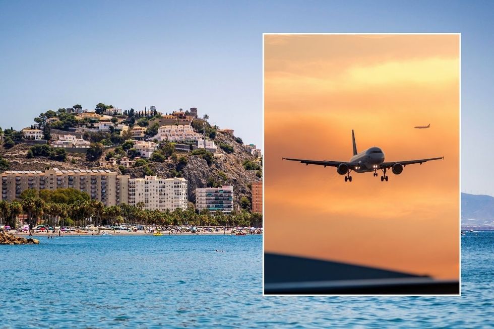 Plane inset and spanish city