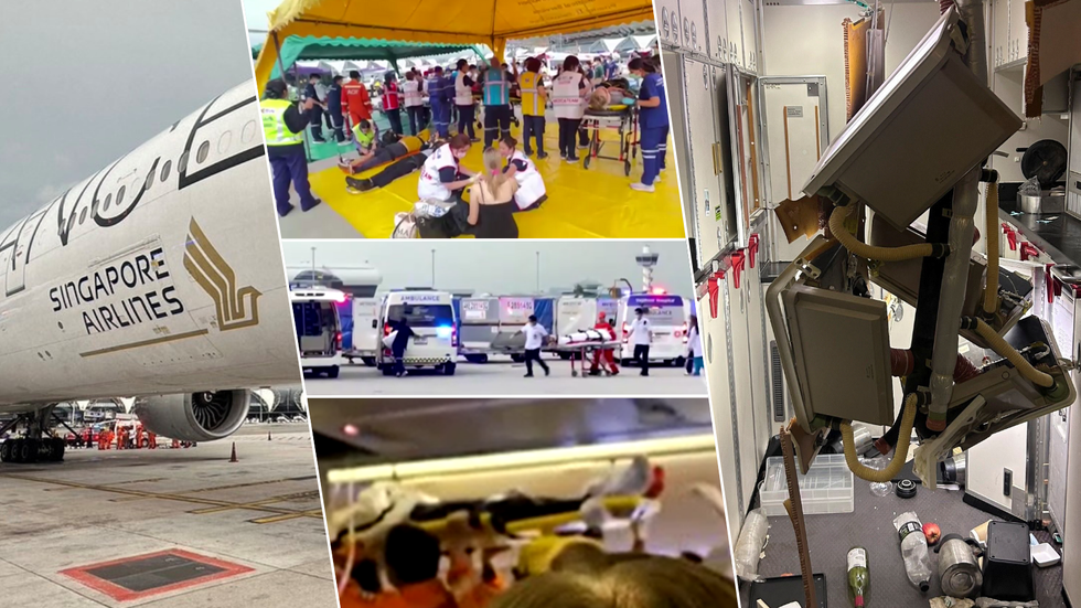 Plane/medical treatment on tarmac/damage inside the aircraft