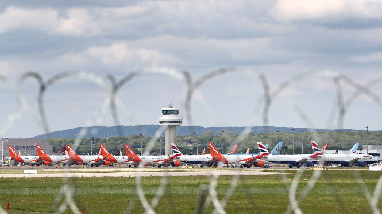 Plane parked at Gatwick Airport