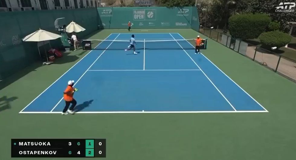 Play was abandoned during the Fujairah Challenger event after warning sirens were heard