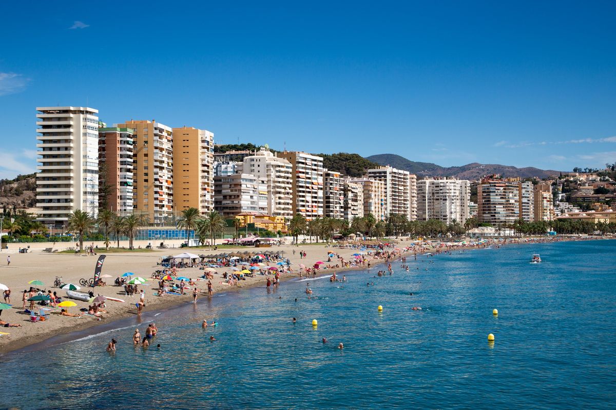 Playa de la Malagueta beach, Malaga, Costa del Sol, Spain