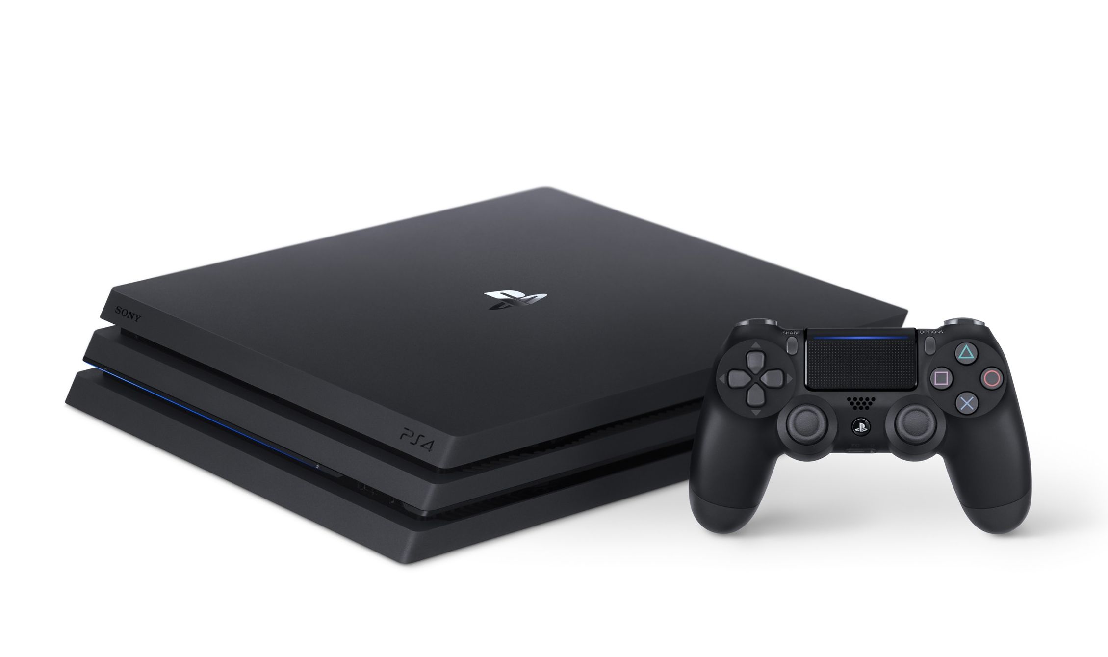playstation 4 pro shown in a promotional image from sony with a controller