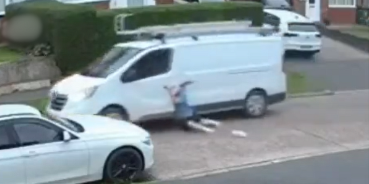NextImg:Brazen thief drags plumber along the road while stealing his van on quiet residential street