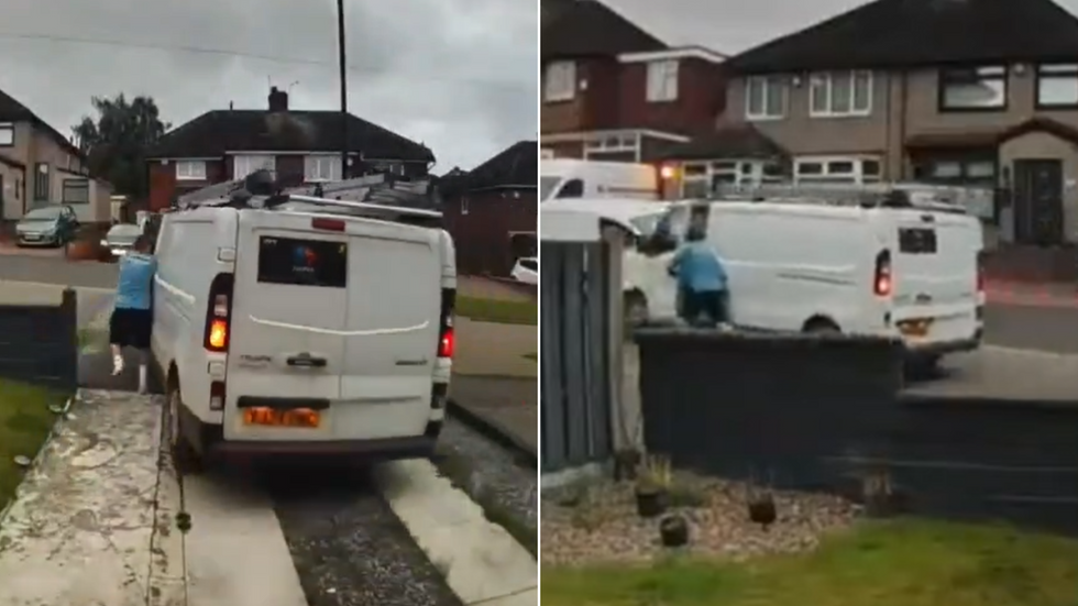 Plumber runs after van