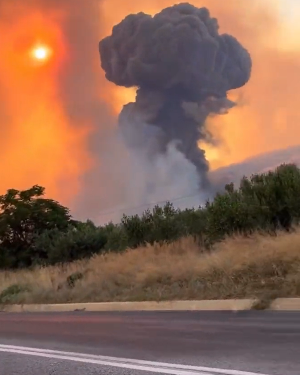 Plumes of smoke could be seen after the initial explosion