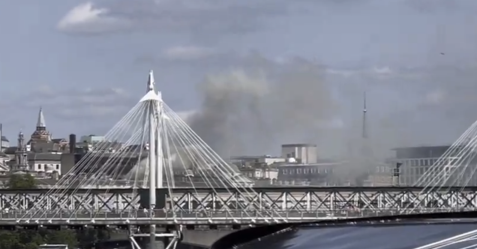 Plumes of smoke could be seen for miles