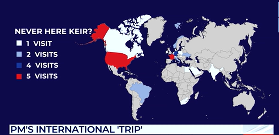 PM's international trips since taking office