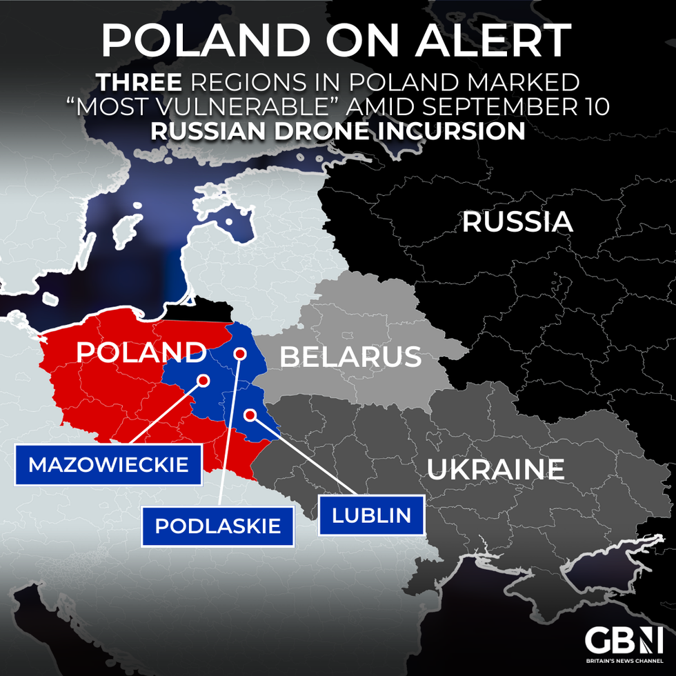 Poland drone map