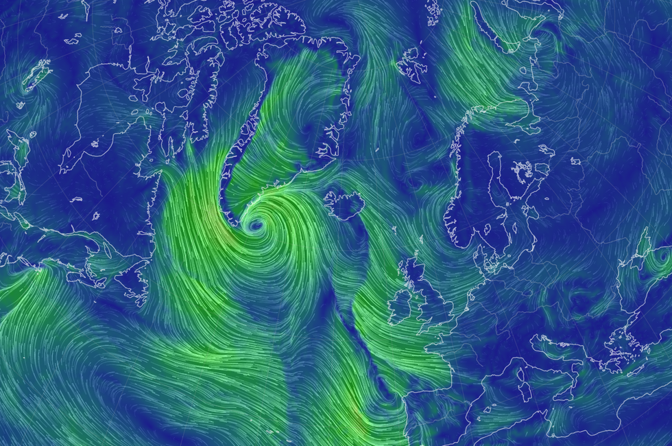 Polar vortex weather imagery