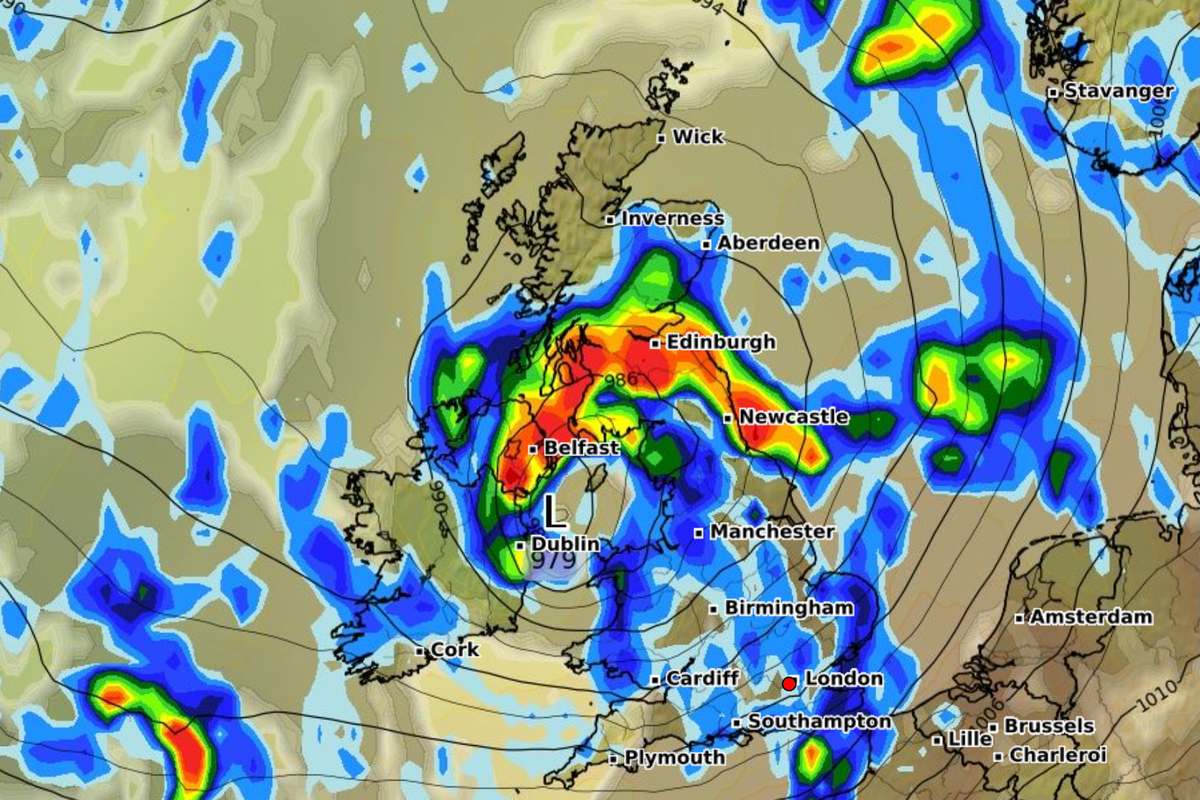 UK weather: 'Relentless' rain to blast Britain as Polar maritime air mass triggers gusty wind and stormy downpours
