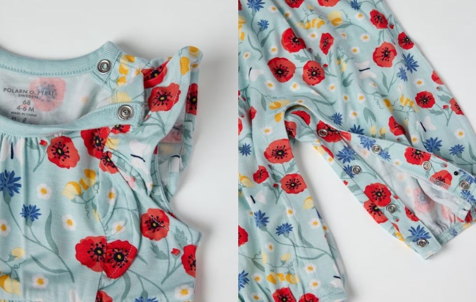 Polarn O. Pyret Branded Poppy Print Romper