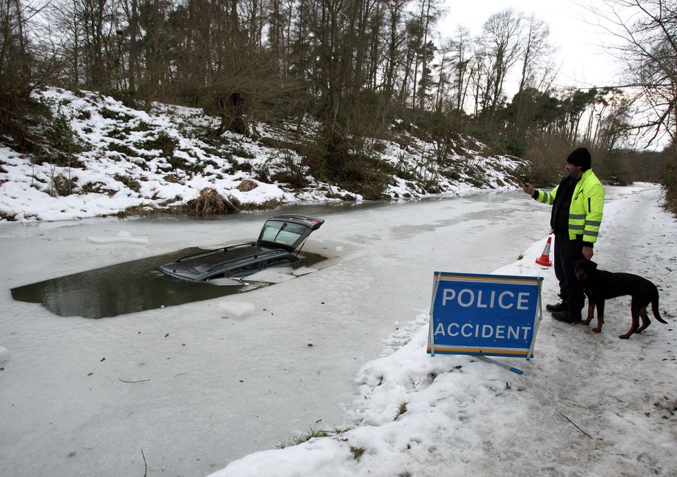 Police accident sign