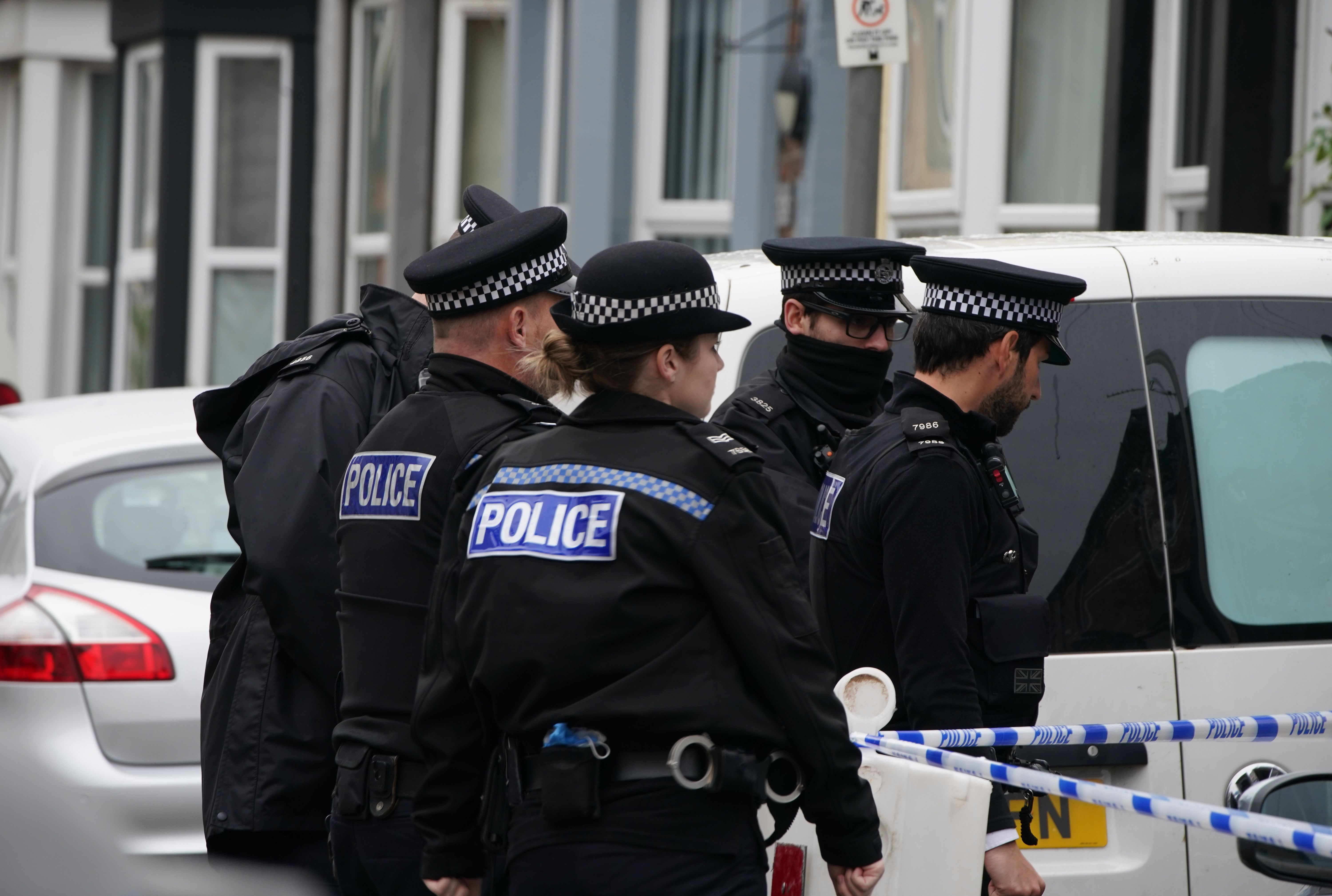 Police activity in Sutcliffe Street in the Kensington area of Liverpool.