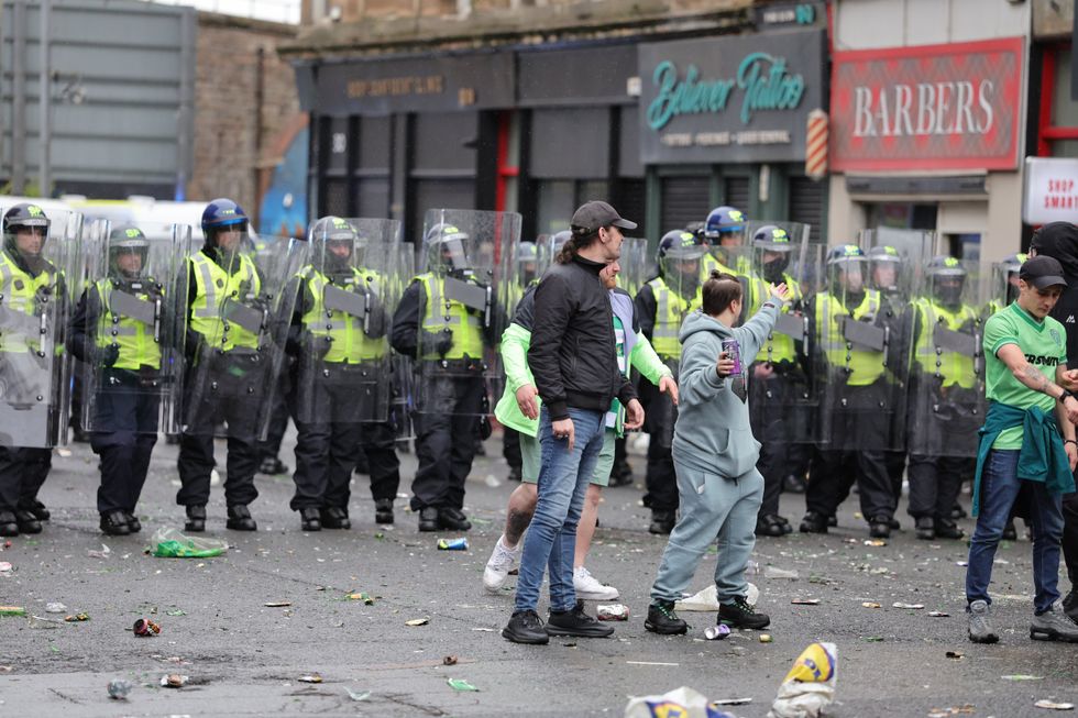 Police and Celtic fans