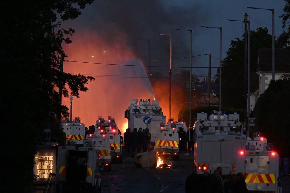 Police and water cannons