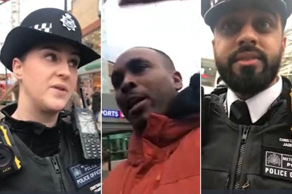 Police approaching preacher