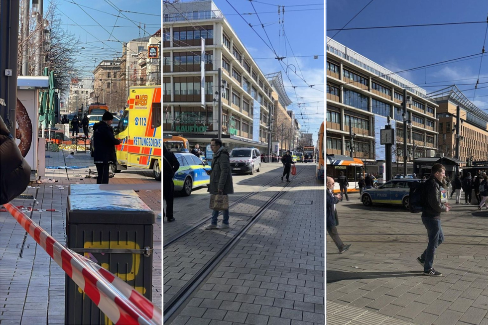 Police are in attendance in the west German city\u200b