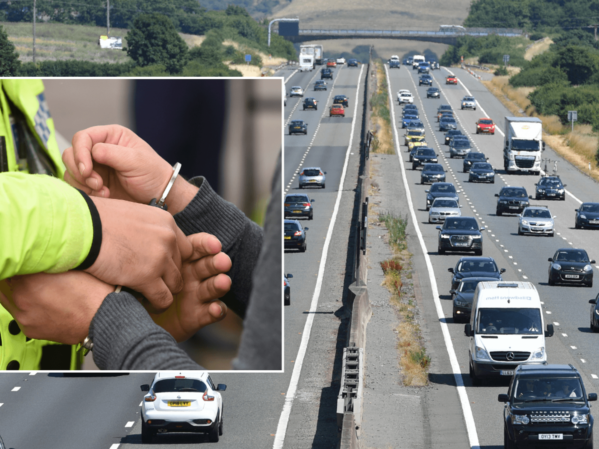 Police arrest and UK road