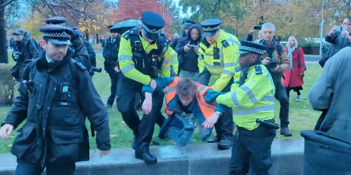 NextImg:Just Stop Oil activist arrested as hundreds march through central London