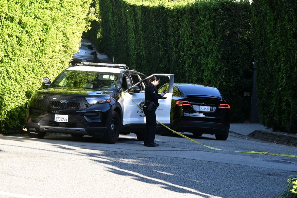Police arrived outside Rihanna's house on Sunday