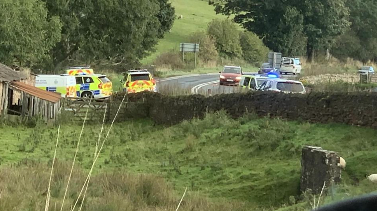 Police at a farm in the Warcop area of Cumbria