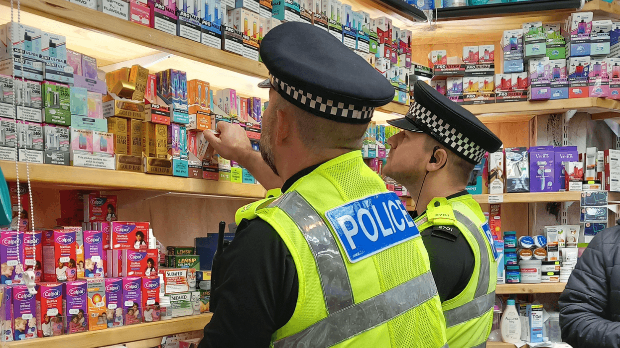 Police at a shop