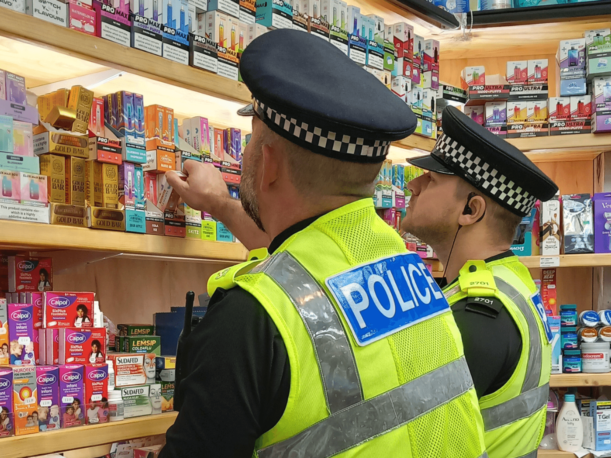 Police at a shop