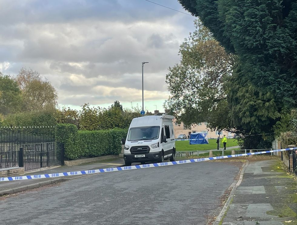 Police at scene of the murder
